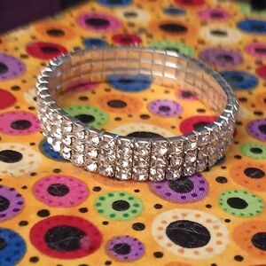 Cubic Zirconia Tennis Stretch Bracelet(worn4pic only & will come in giftbag/box)